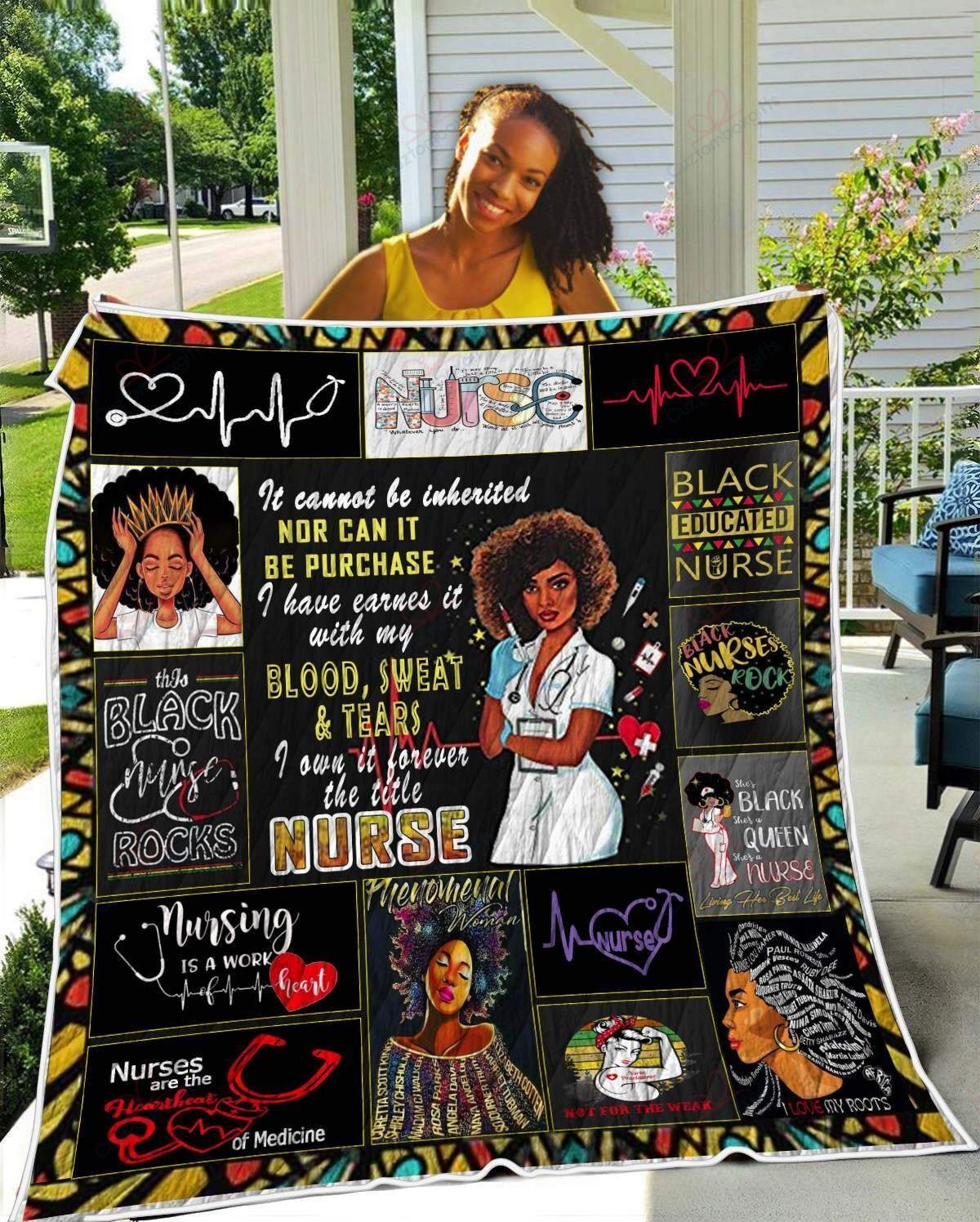 Blood Sweat And Tears Black Girl Nurse TH2309167CL Quilt Blanket