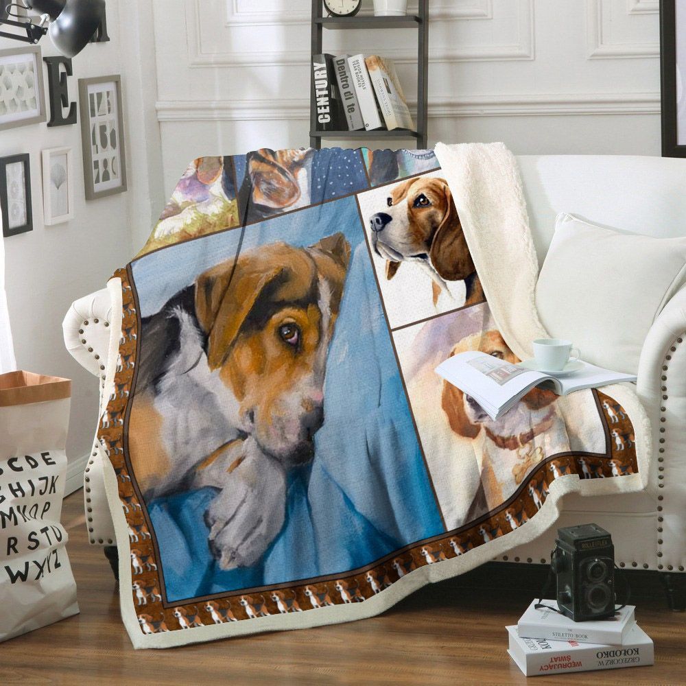 Bloodhound Dog Sherpa Fleece Blanket