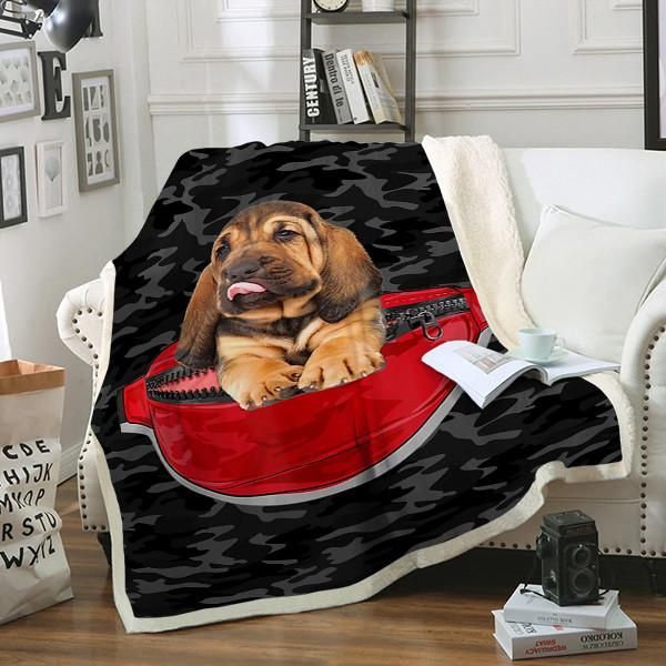Bloodhound Dog Sherpa Fleece Blanket