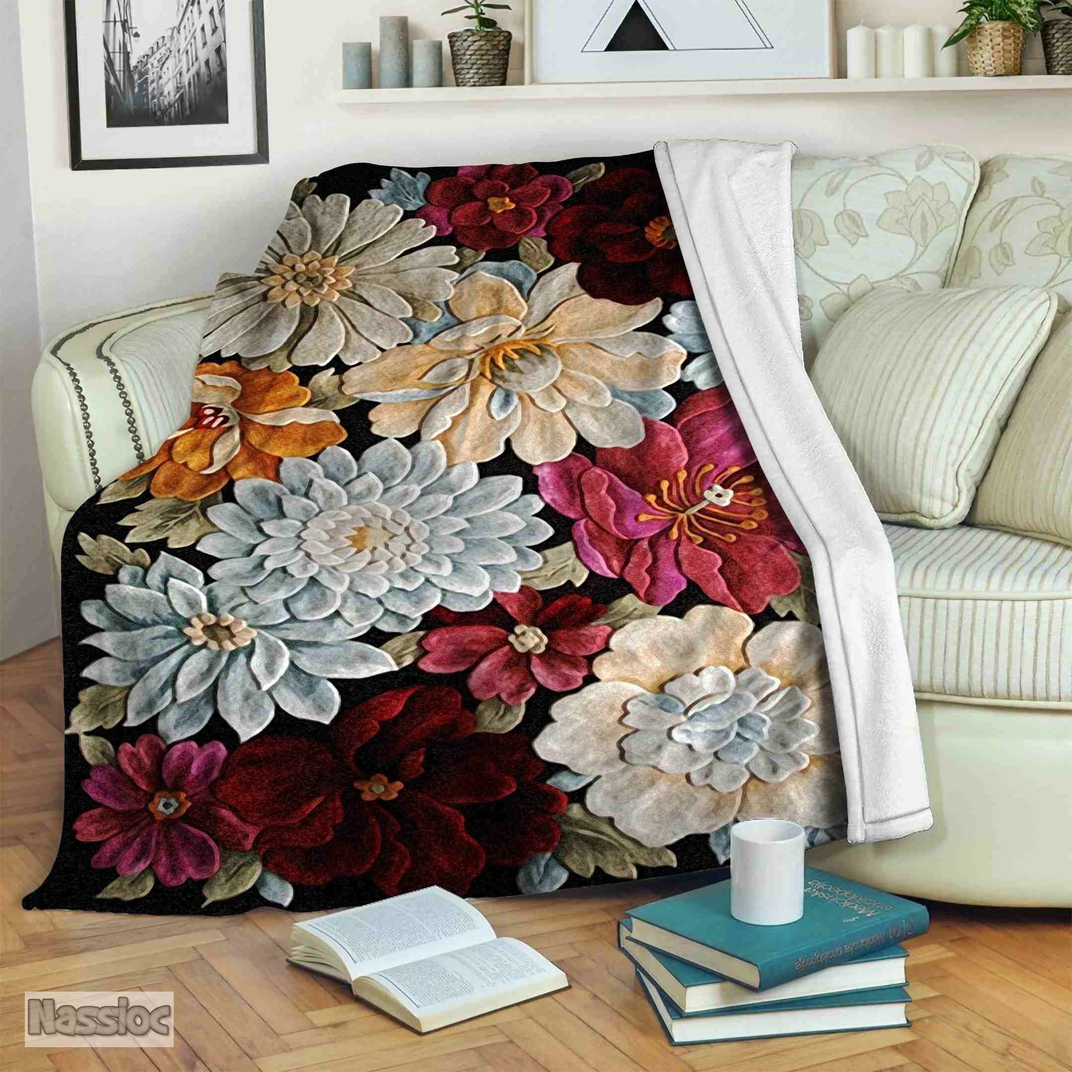 Bloom Flower Fleece Blanket