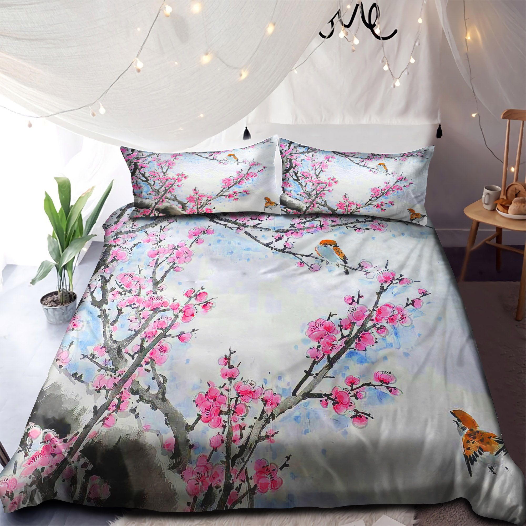 Blossom And Birds Bedding Set