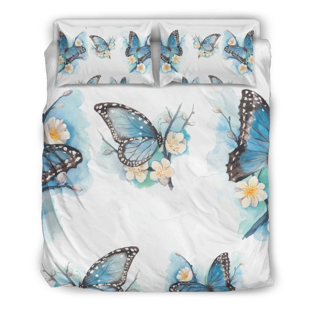 Blossom Blue Butterfly Bedding Set