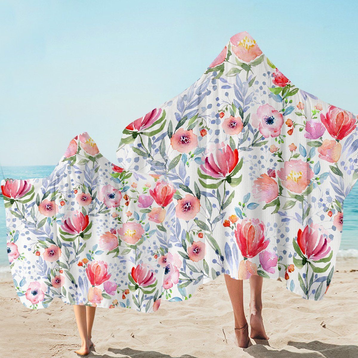 Blossom Flowers Be Always Blooming Printed Hooded Towel