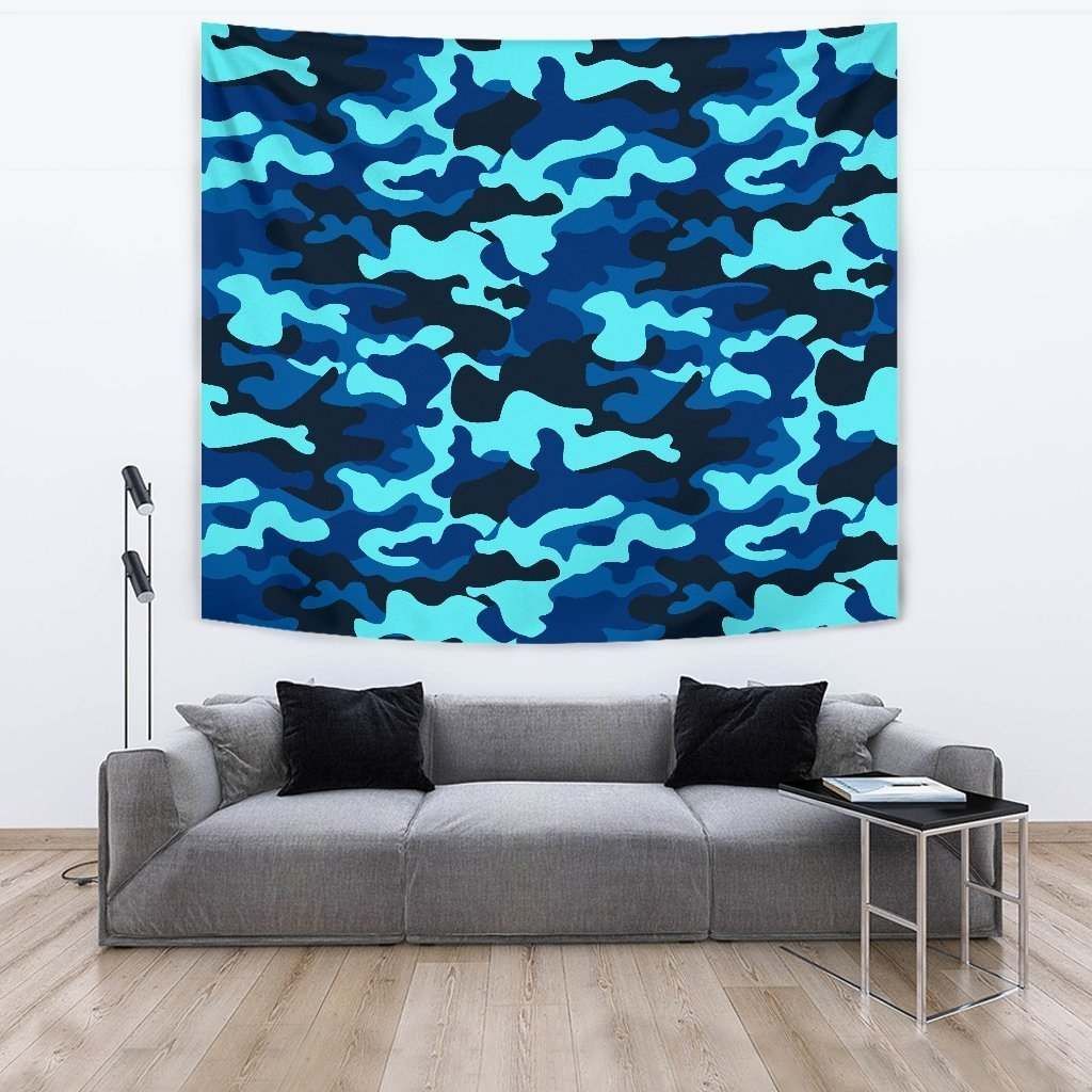 Blue And Black Camouflage CL17100019MDT Tapestry
