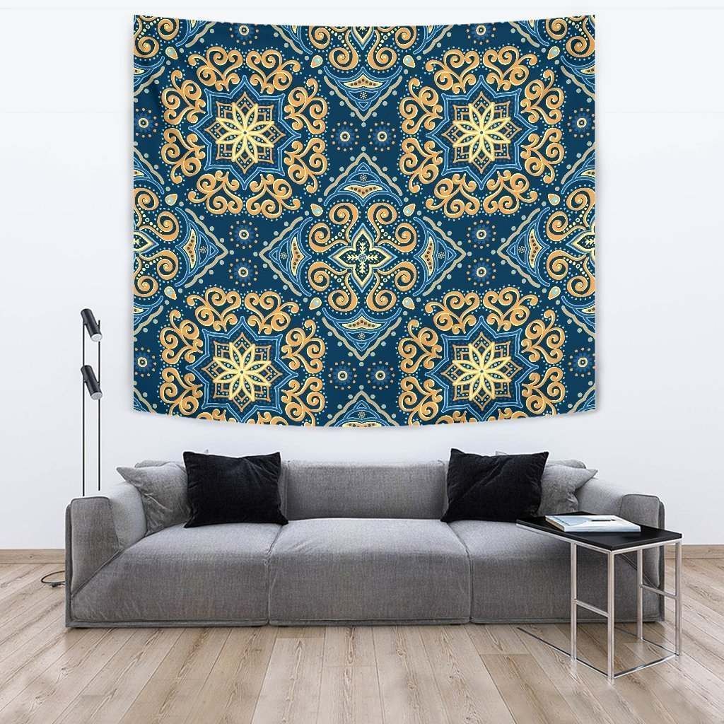 Blue And Gold Bohemian Mandala CL17100020MDT Tapestry