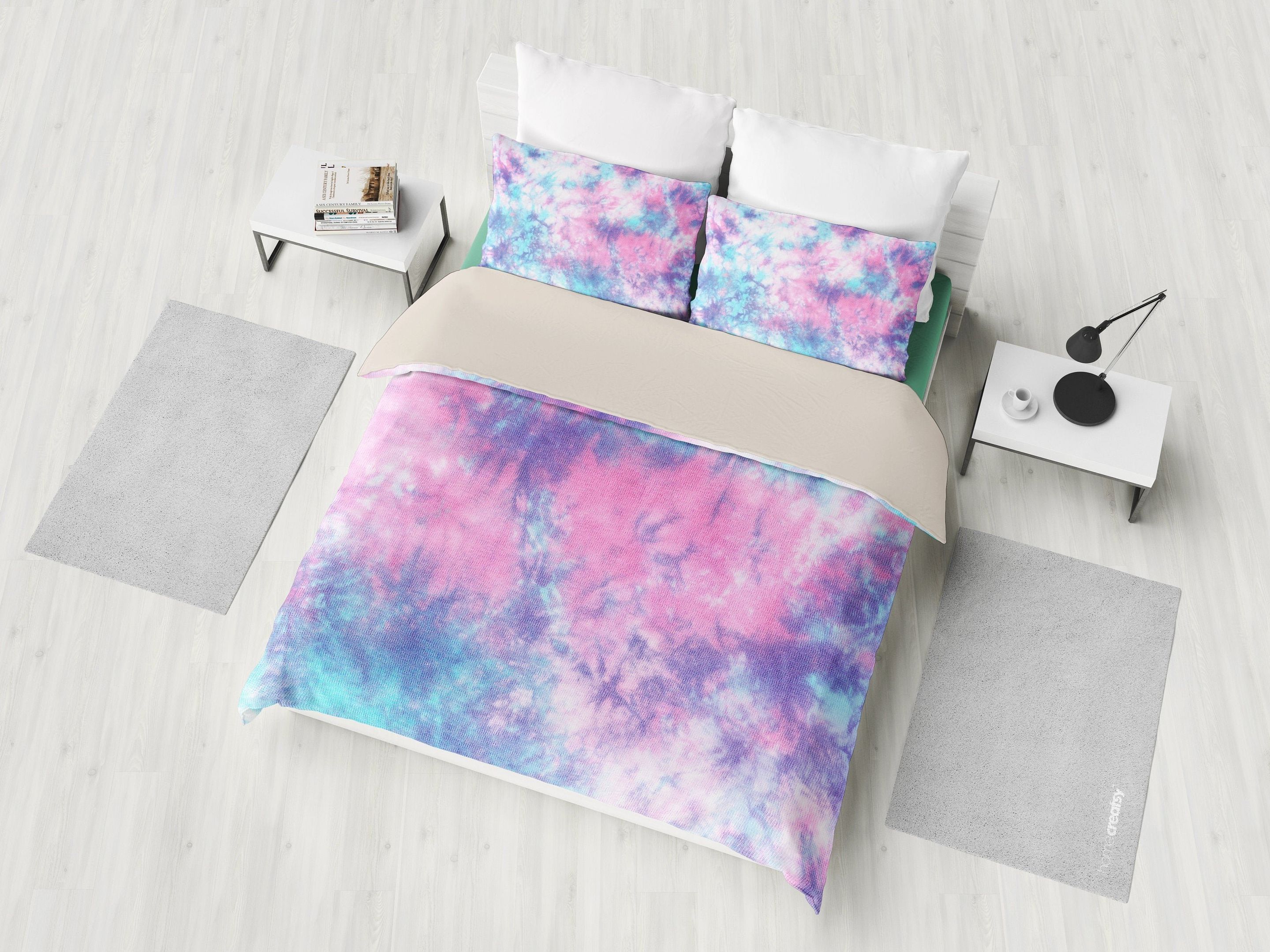 Blue And Pink Cotton Candy Bedding Set