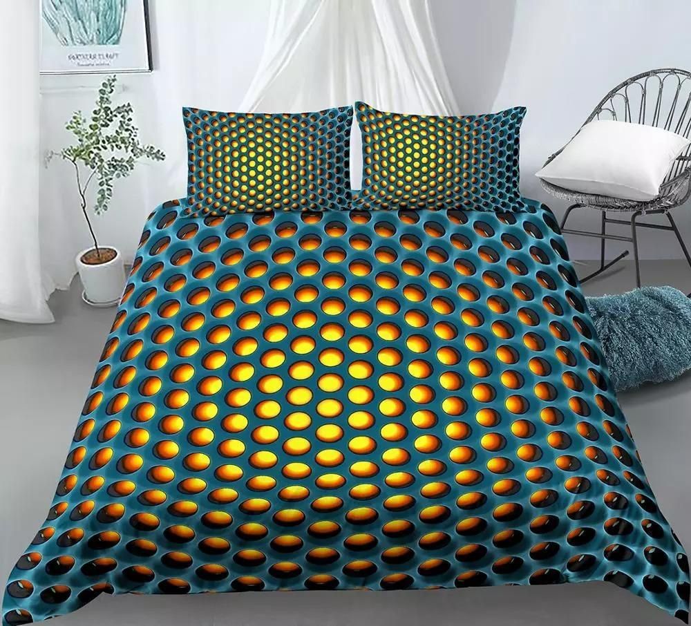 Blue And Yellow Trypophobia Bedding Set