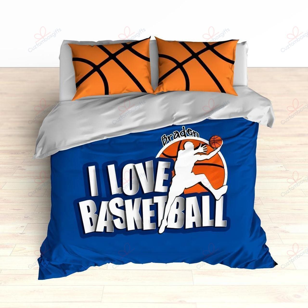 Blue Basketball Printed Bedding Set