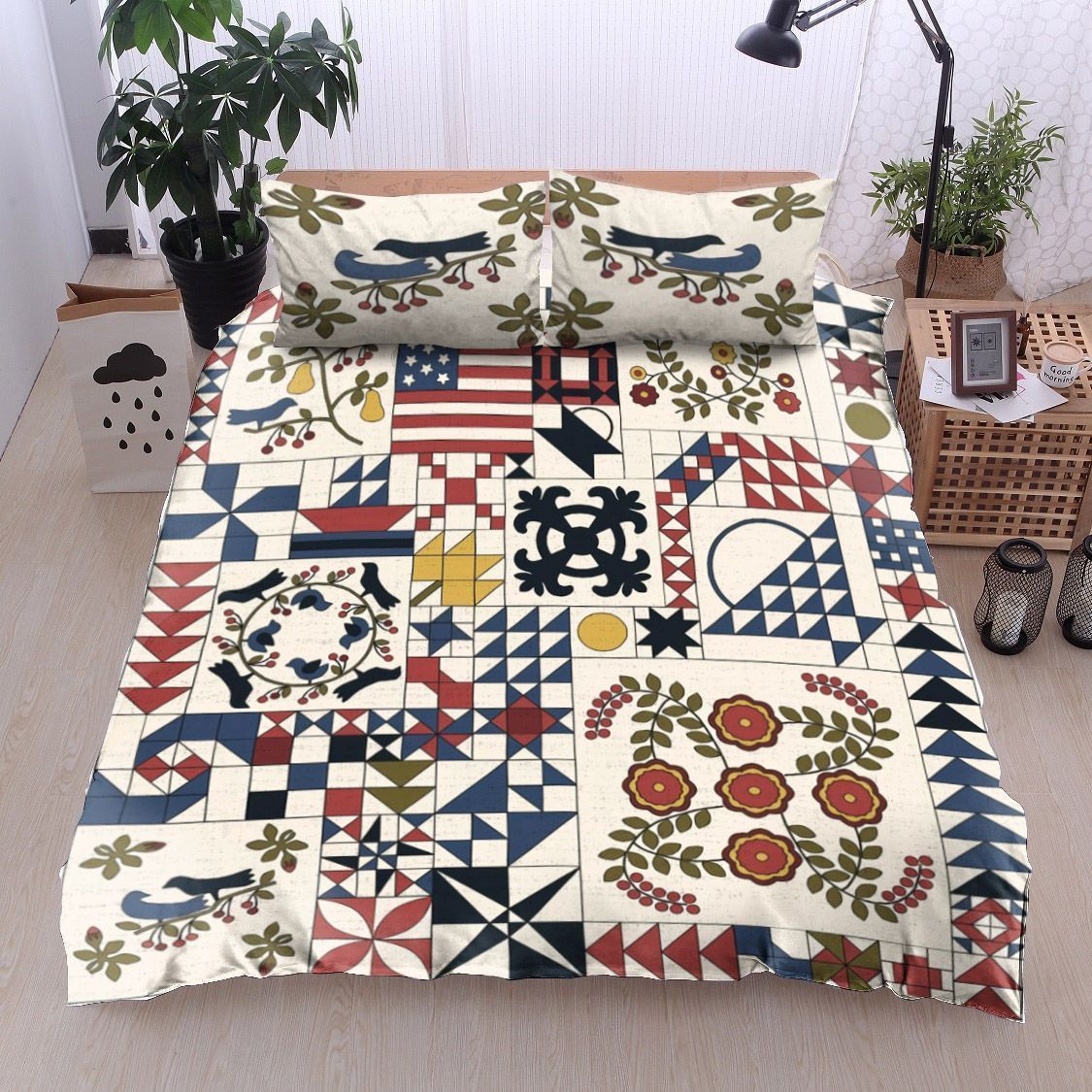 Blue Bird Backing Bedding Set