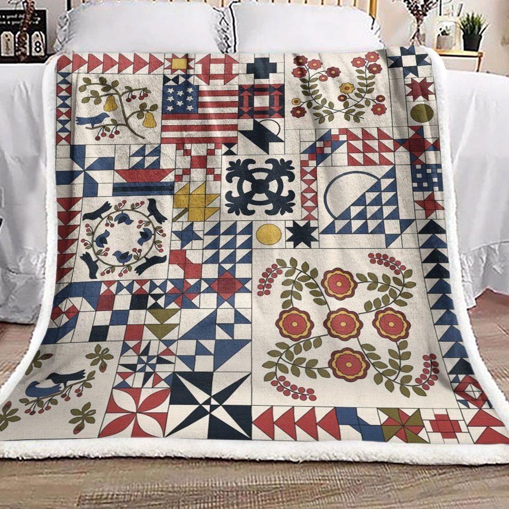 Blue Bird Backing Sherpa Fleece Blanket