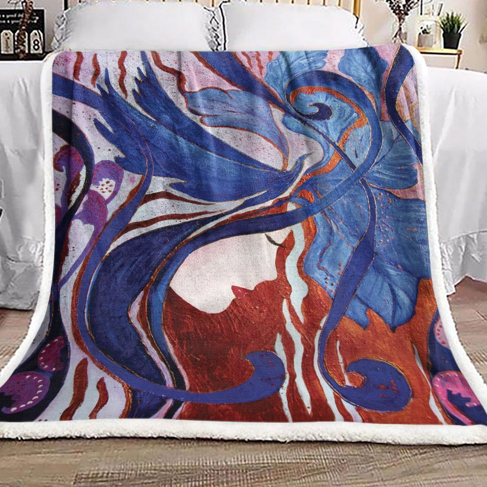 Blue Bird Sherpa Fleece Blanket