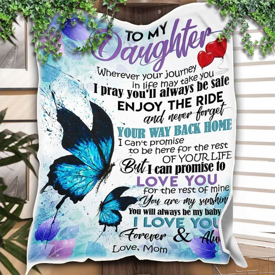 Blue Butterflies I Pray Youll Always Be Safe Fleece Blanket