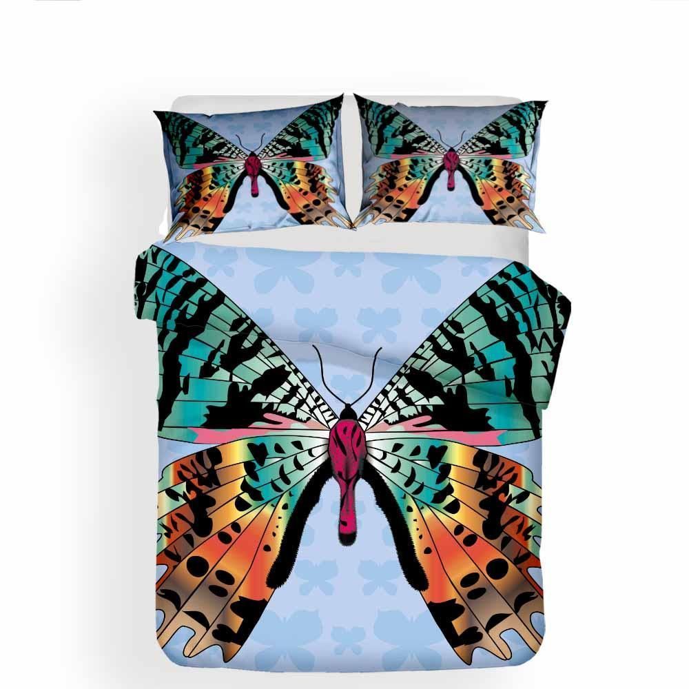 Blue Butterfly Bedding Set