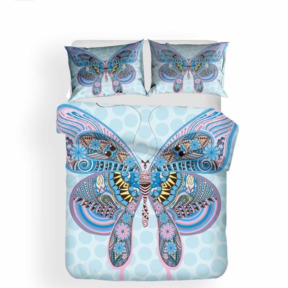 Blue Butterfly Bedding Set
