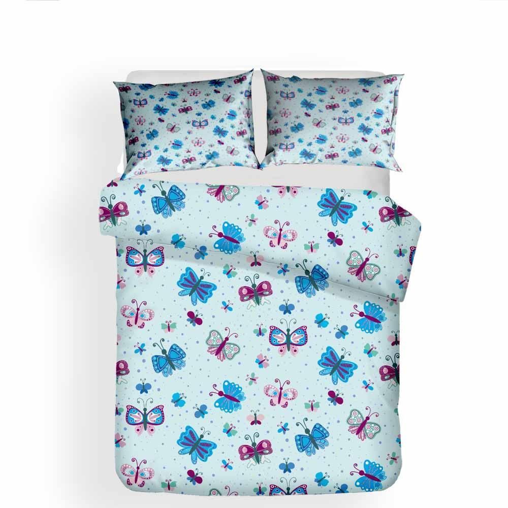 Blue Butterfly Bedding Set