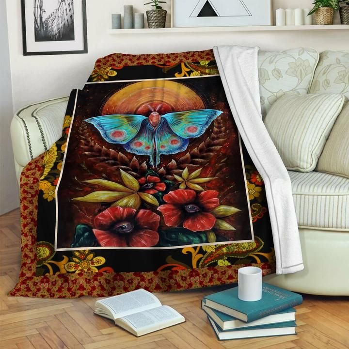 Blue Butterfly Sherpa Fleece Blanket