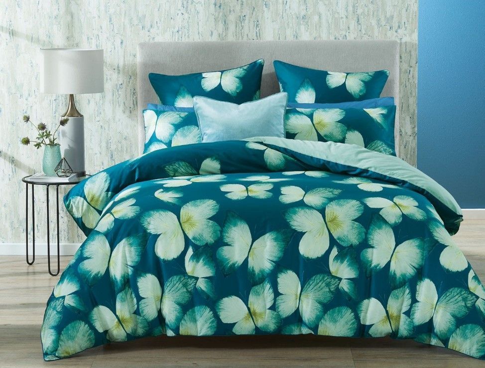 Blue Butterfly Bedding Set