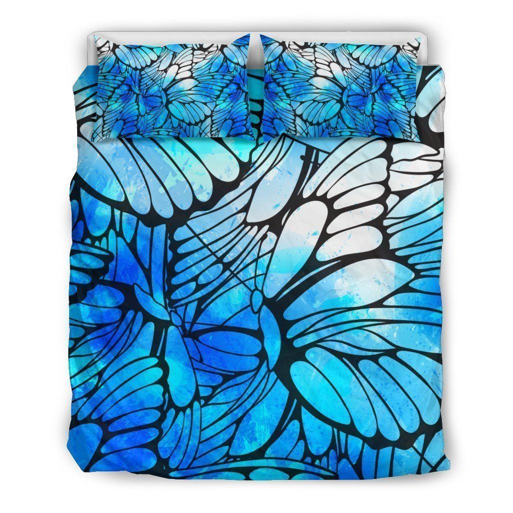 Blue Butterfly Wings Bedding Set