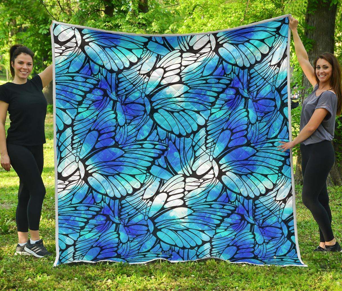 Blue Butterfly Wings CL17100113MDQ Quilt Blanket