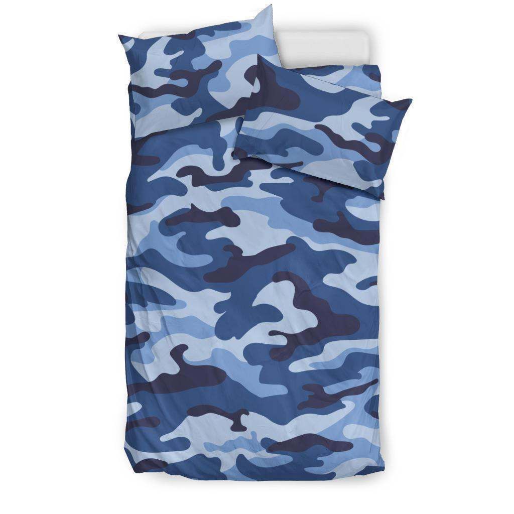 Blue Camo Camouflage Bedding Set