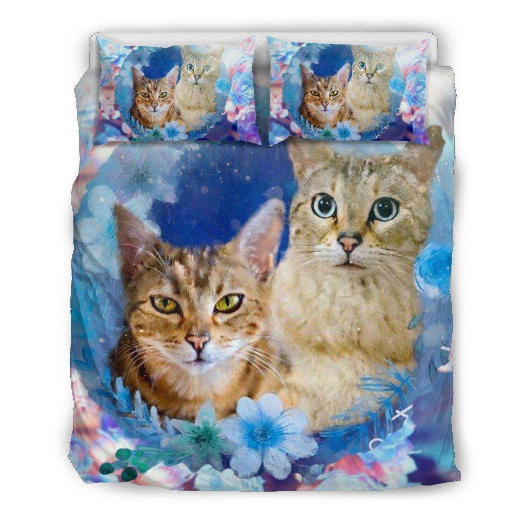 Blue Cat Bedding Set
