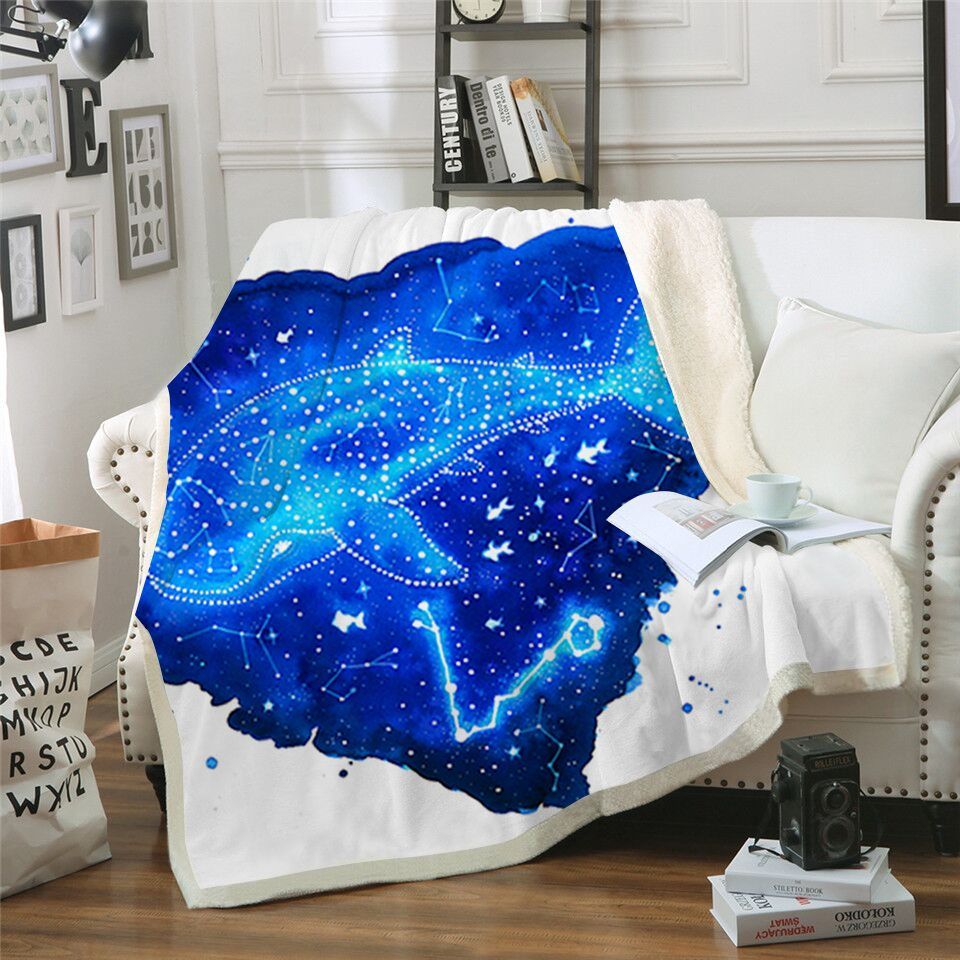 Blue Dolphin Sherpa Fleece Blanket