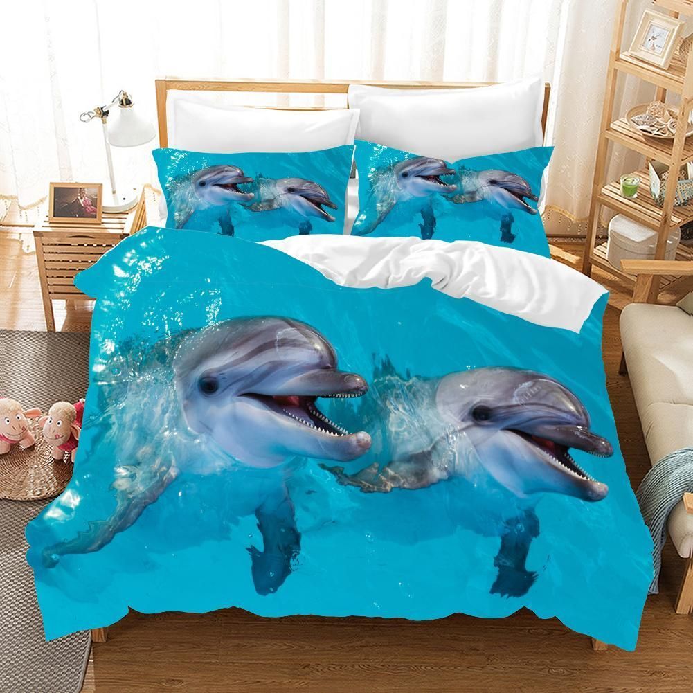 Blue Dolphin Bedding Set