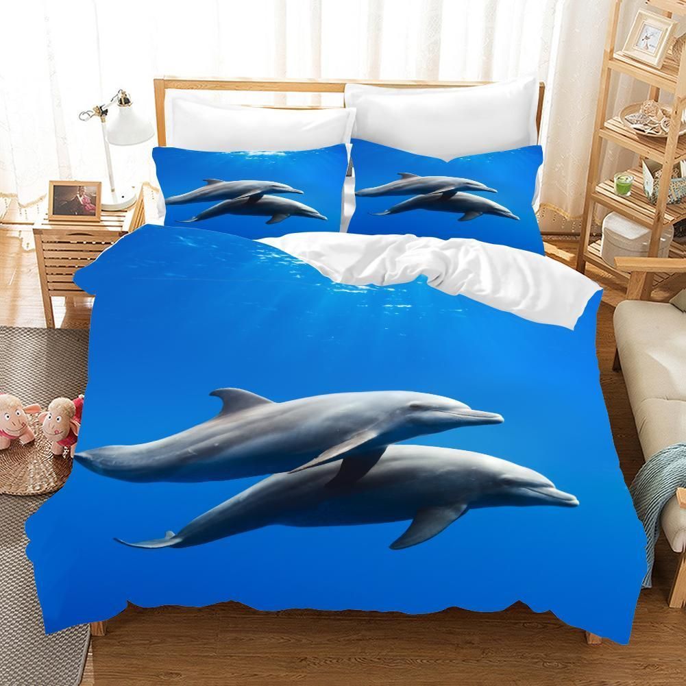 Blue Dolphin Bedding Set