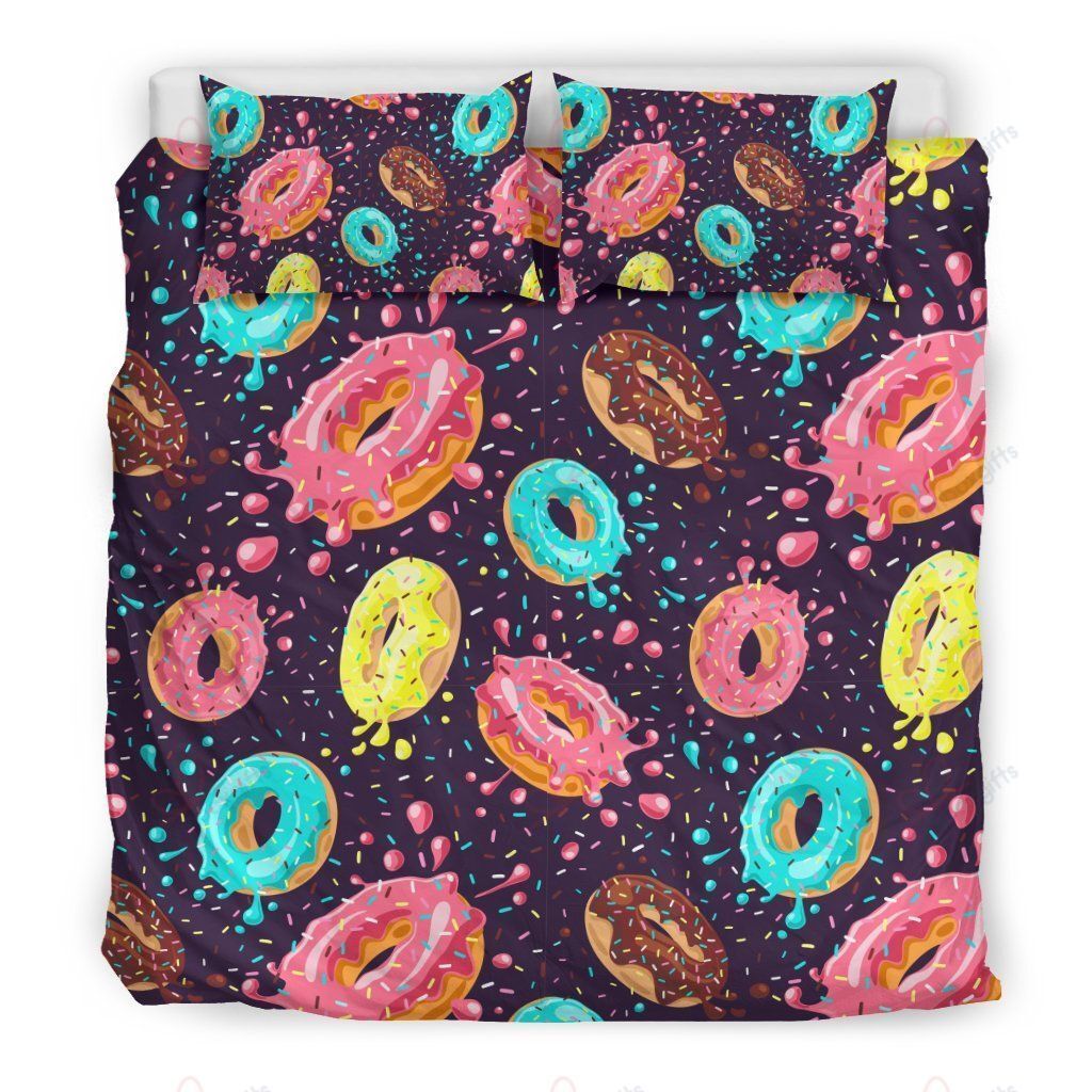 Blue Donut Pattern Bedding Set