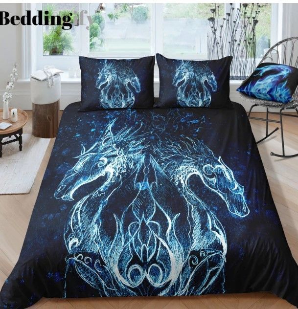 Blue Dragon Bedding Set