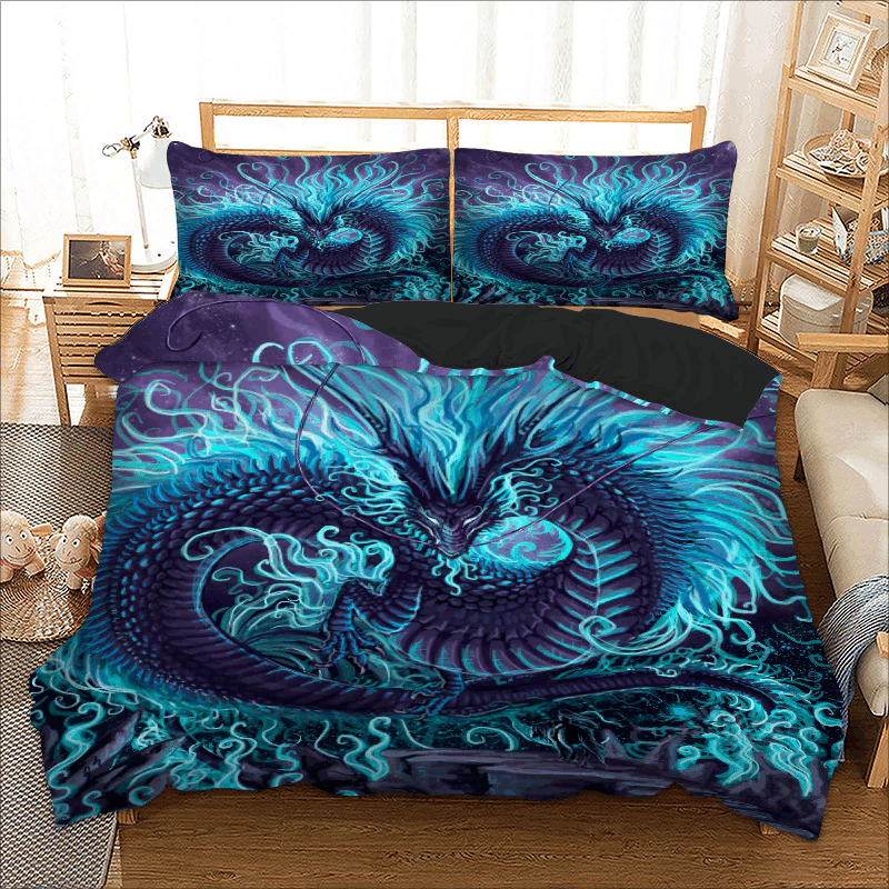 Blue Dragon Bedding Set
