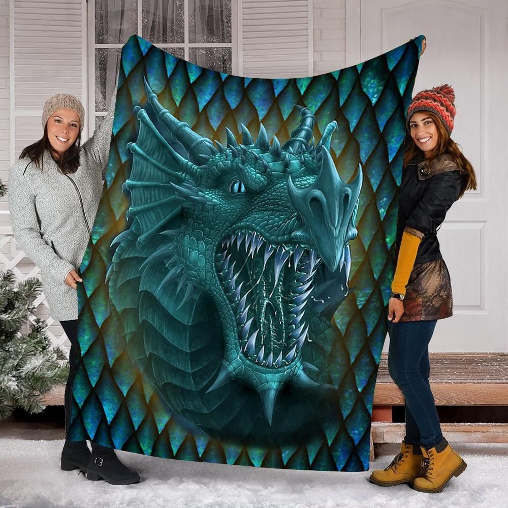 Blue Dragon Sherpa Fleece Blanket