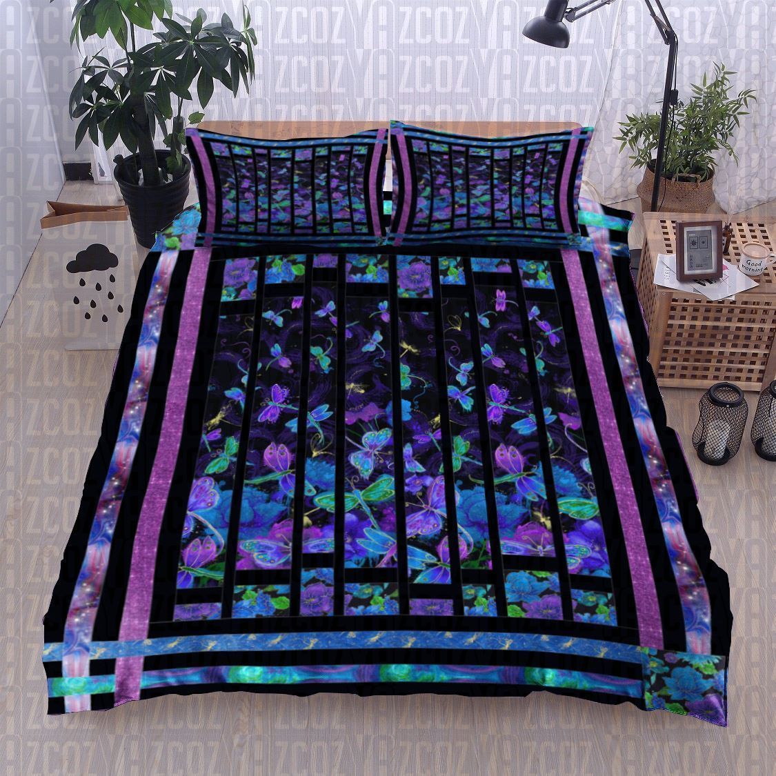 Blue Dragonfly Bedding Set