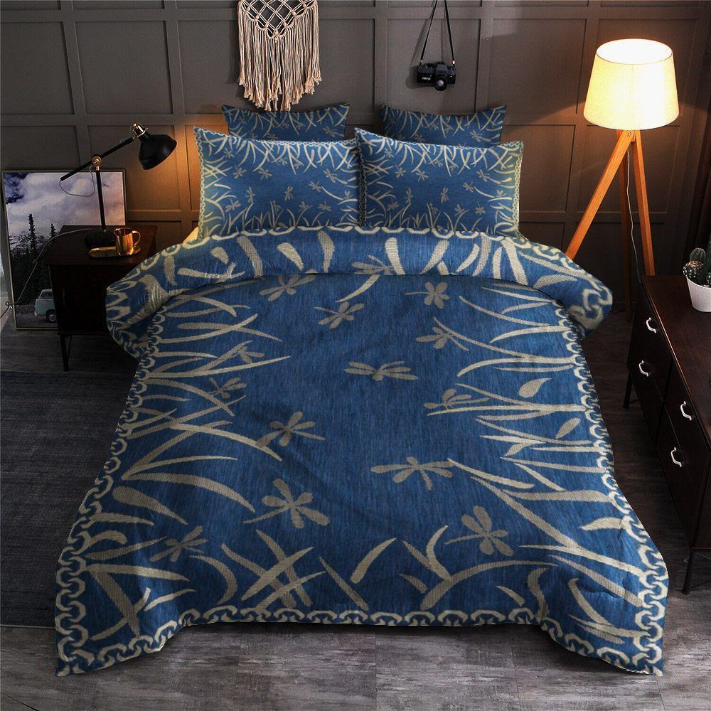Blue Dragonfly Bedding Set