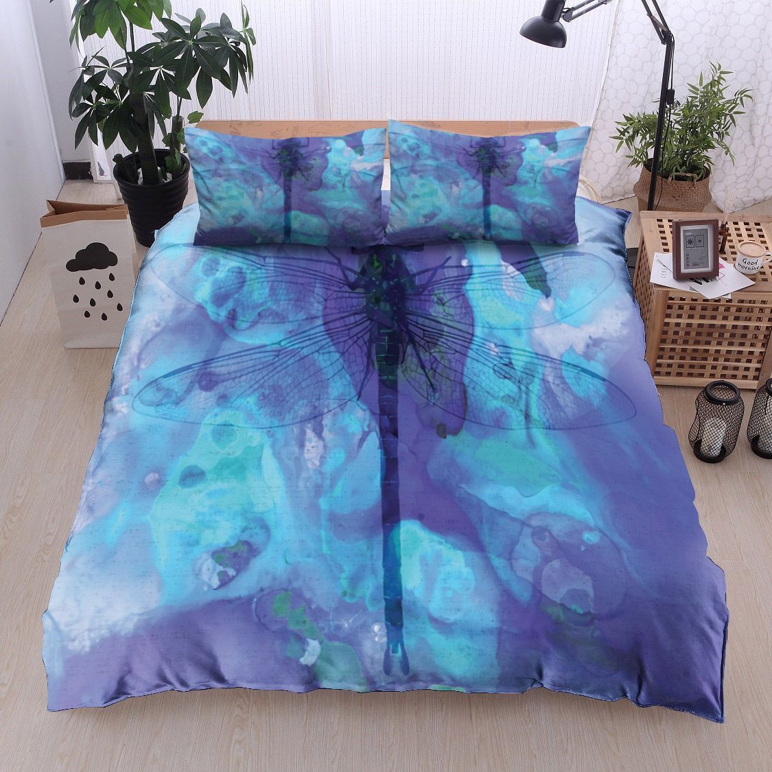 Blue Dragonfly Bedding Set