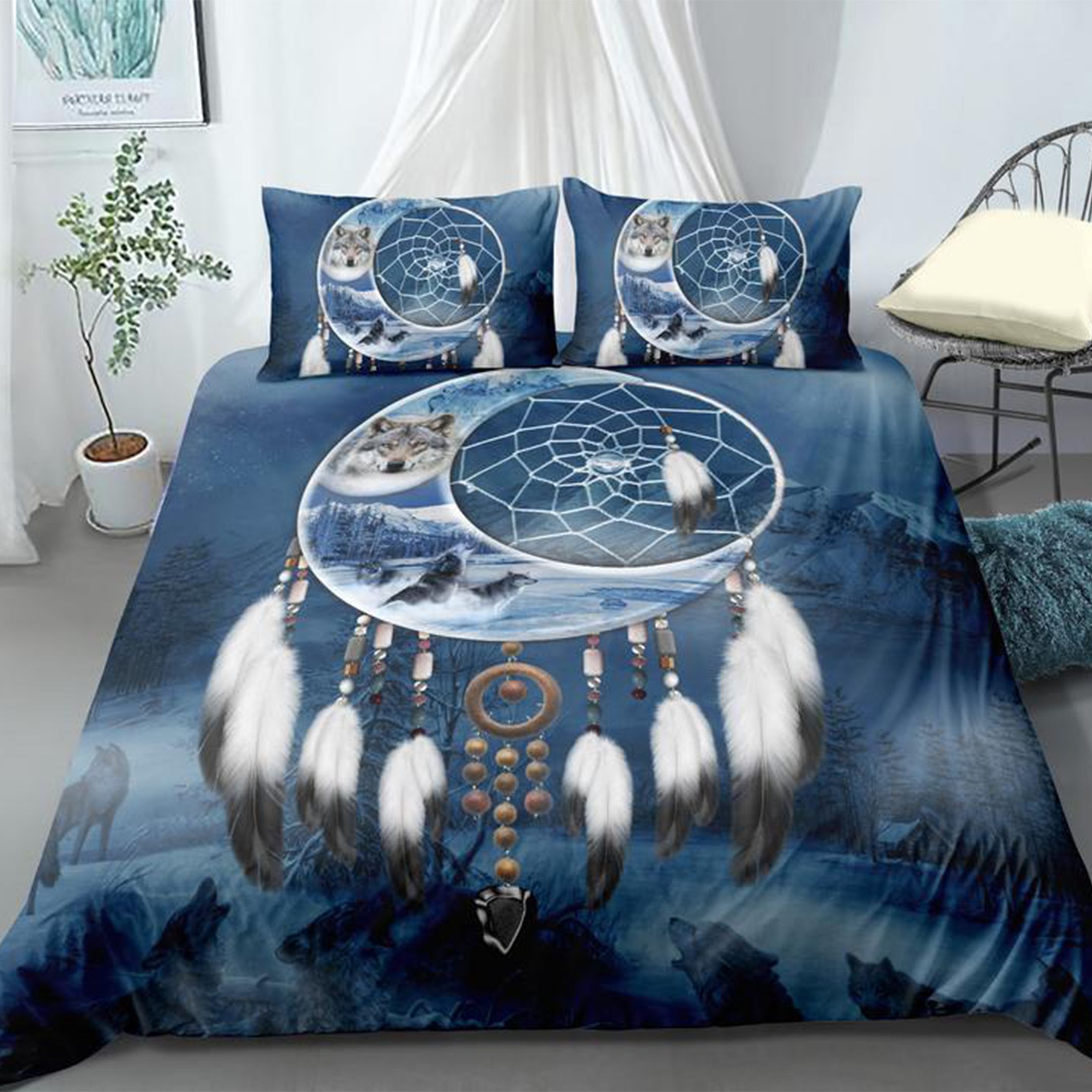 Blue Dream Catcher Bedding Set
