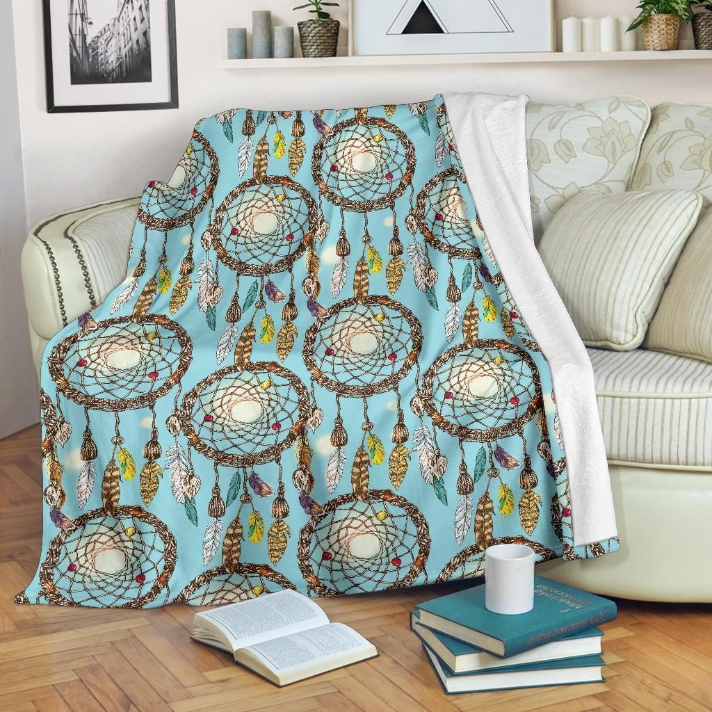 Blue Dream Catcher Light Blue Fleece Blanket
