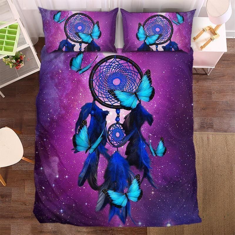 Blue Dreamcatcher And Butterfly  Bedding Set