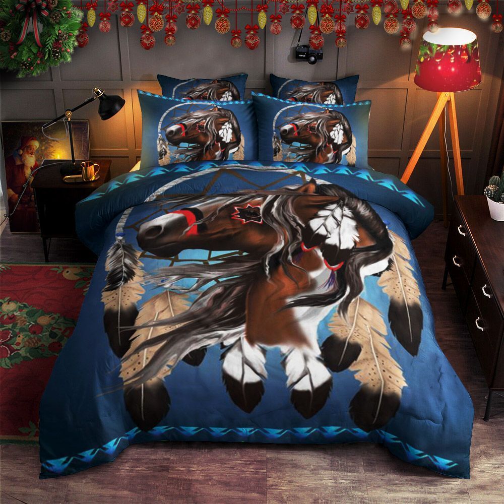 Blue Dreamcatcher Horse Bedding Set