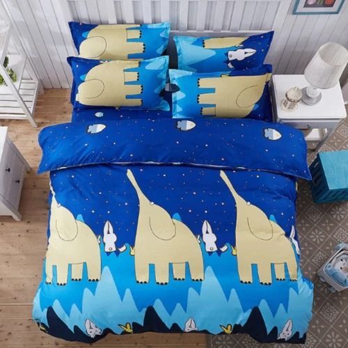 Blue Elephant Bedding Set