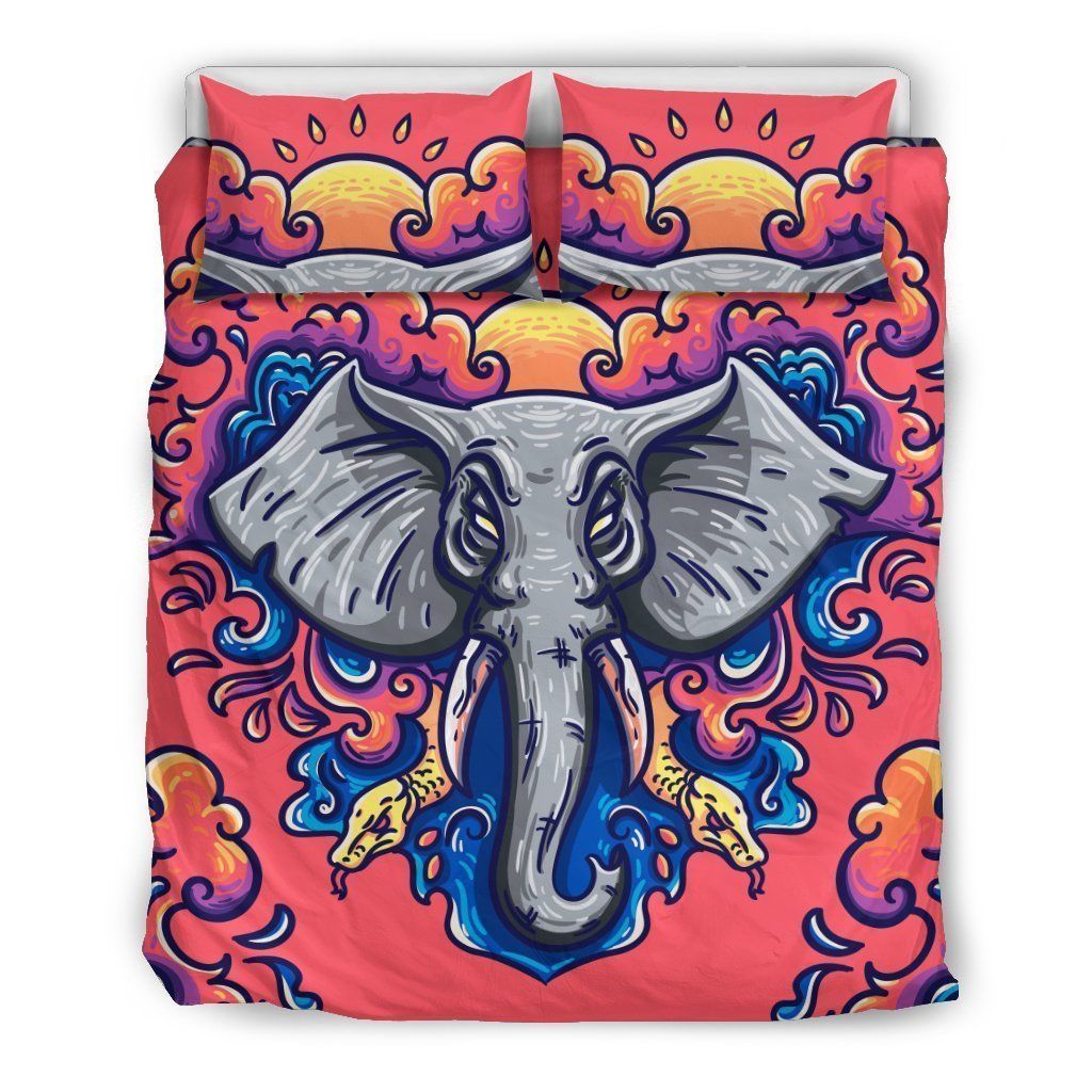 Blue Elephant Indian Mandala Bedding Set