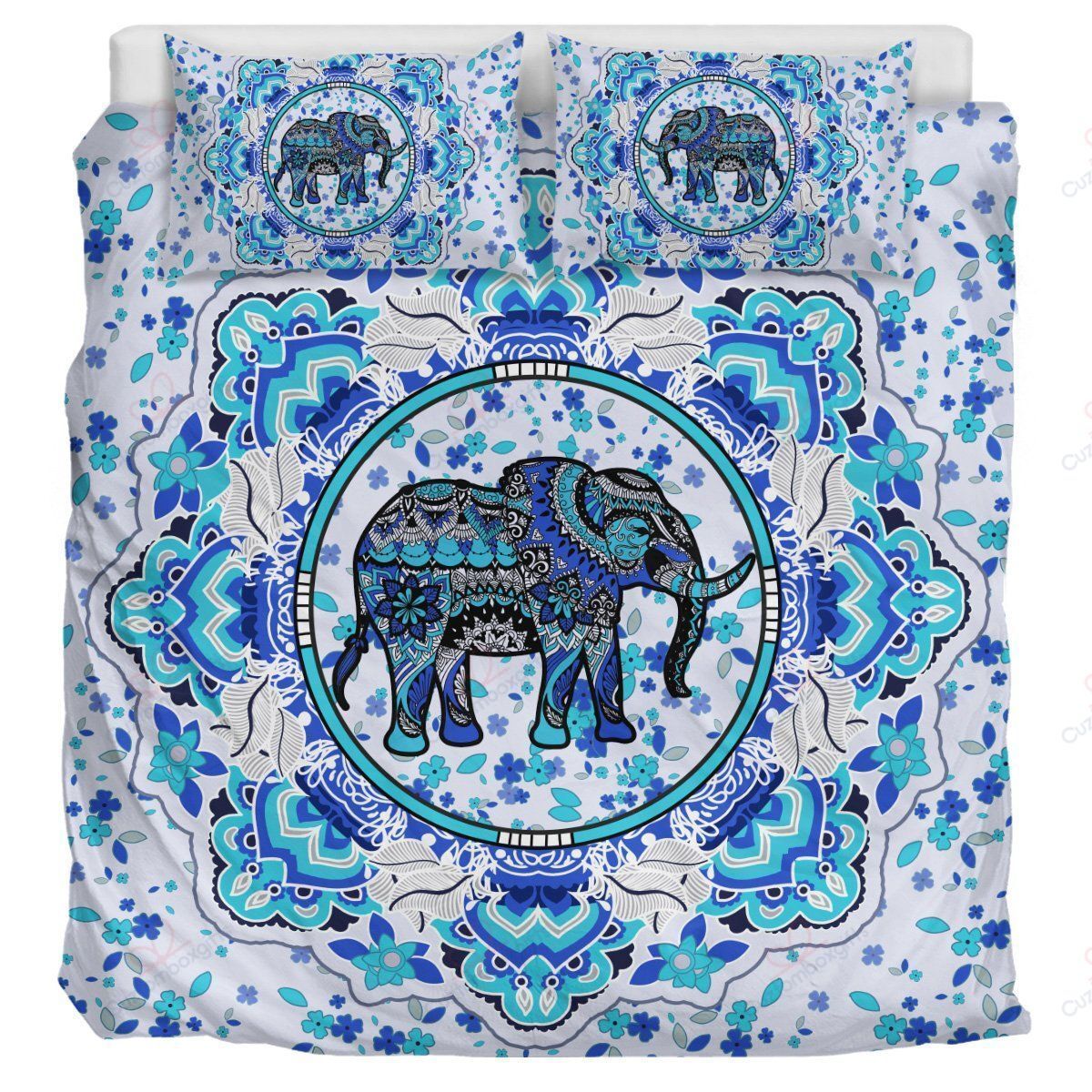 Blue Elephant Mandala Bedding Set