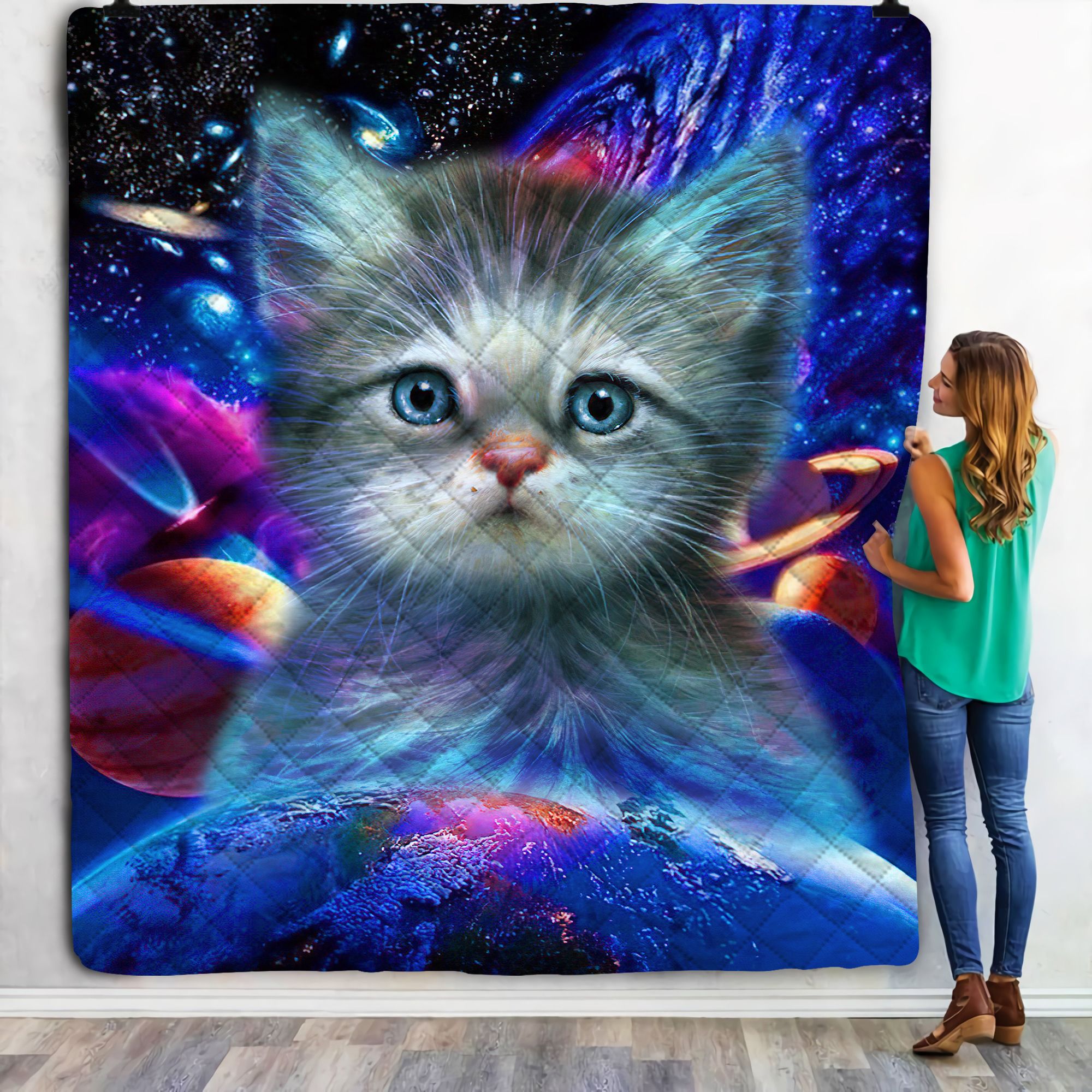 Blue Eyed Kitten Fleece Blanket