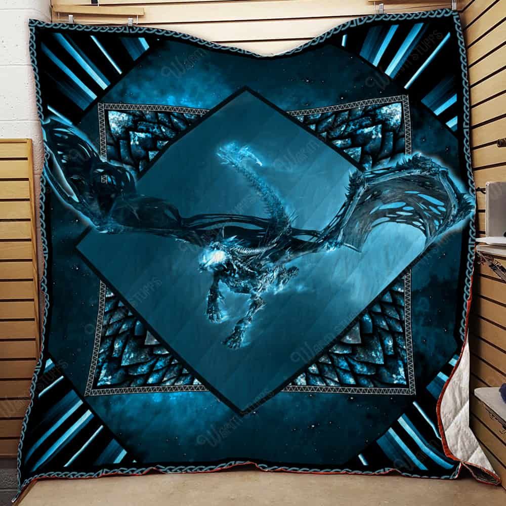Blue Fantasy Dragon Quilt Blanket Kh Dhc131258Dd