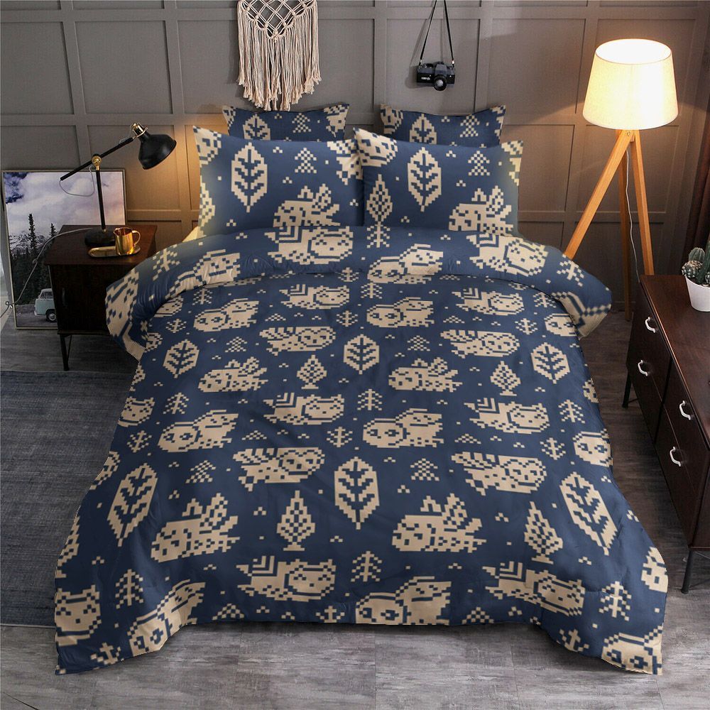 Blue Fixel Owl  Bedding Set
