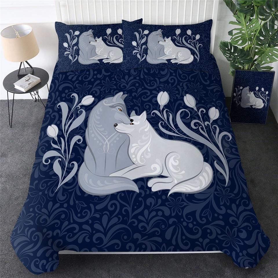 Blue Foxy Love Bedding Set