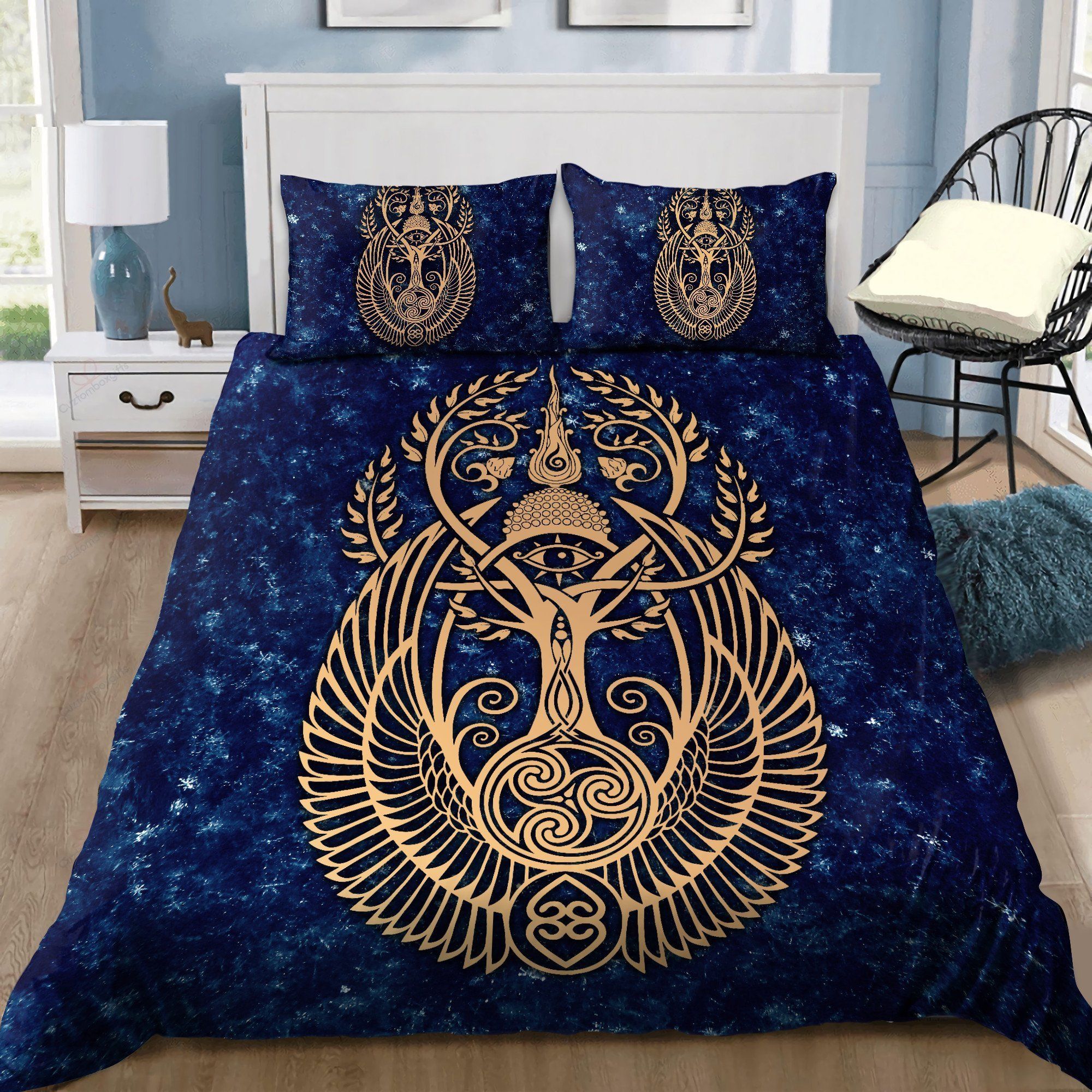 Blue Galaxy Celtic Tree Of Life St Patrick’s Day Bedding Set