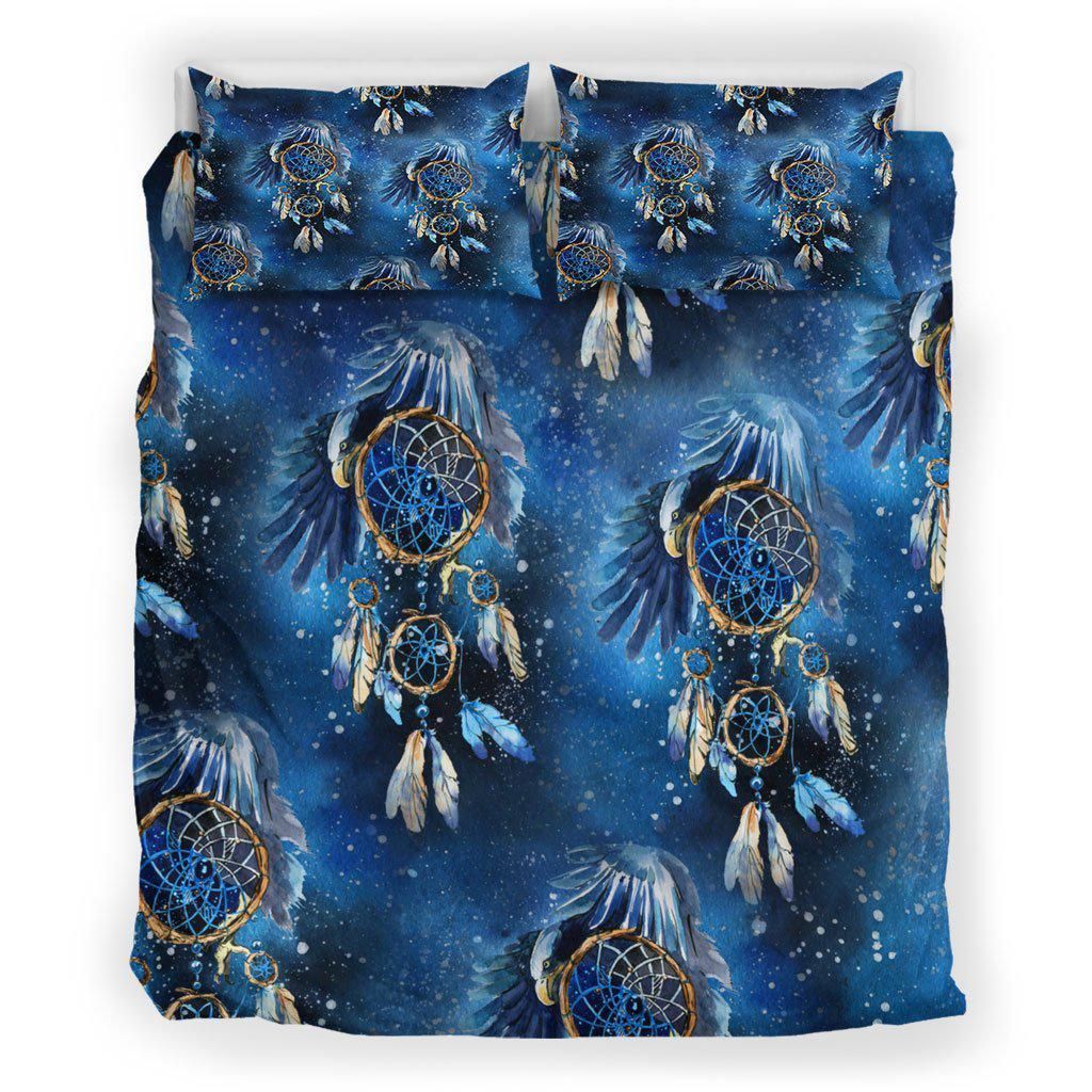 Blue Galaxy Dream Catcher Bedding Set