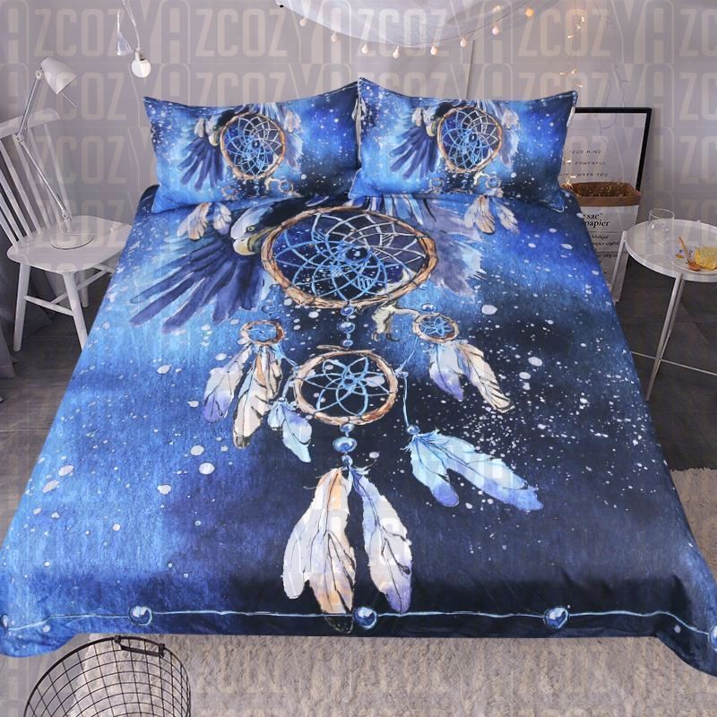 Blue Galaxy Dreamcatcher Bedding Set