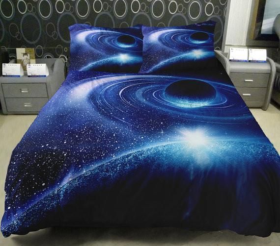 Blue Galaxy Bedding Set
